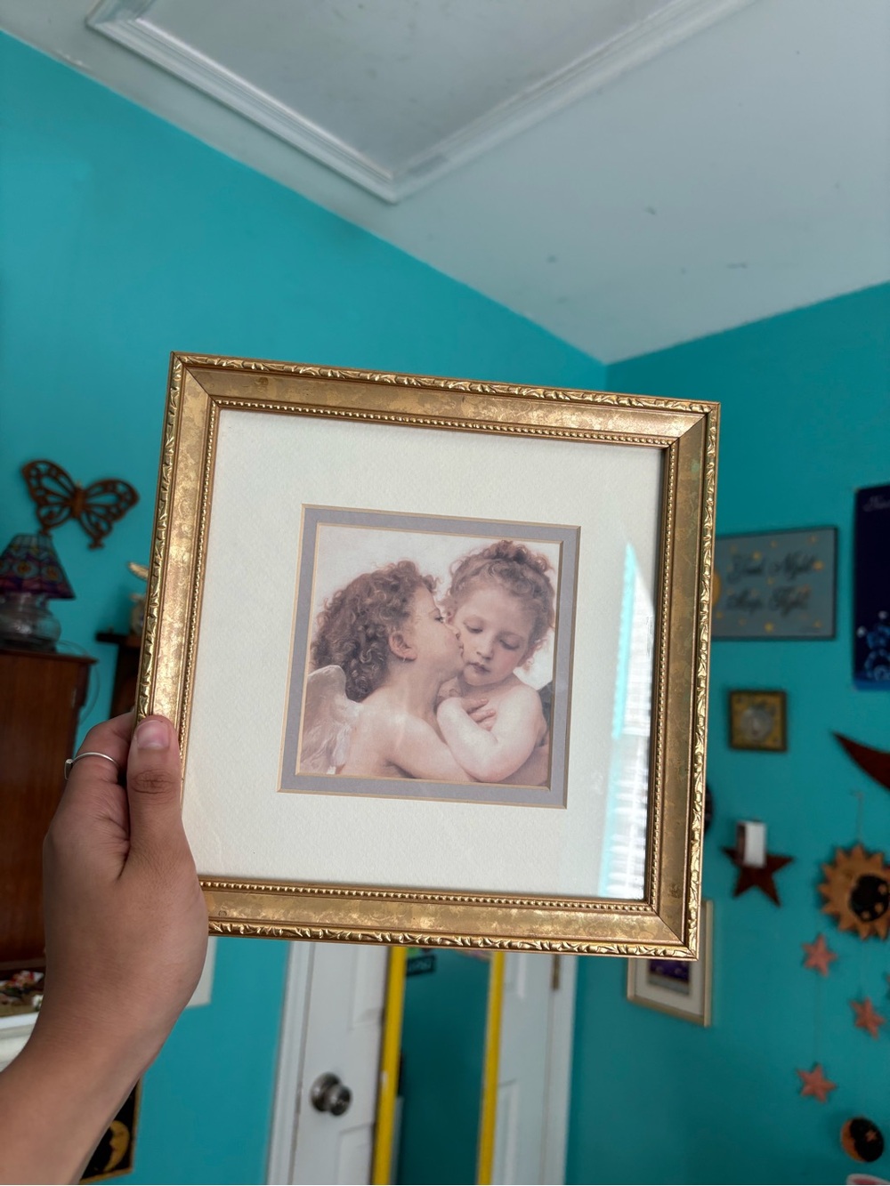 Vintage Cupid Gold Framed Cherub Babies Art Print 👼🏼✨